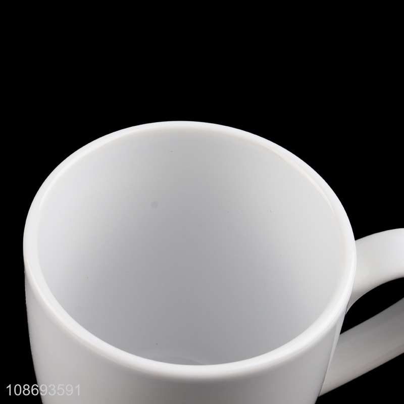 Good quality white blank ceramic tea cup coffee mug with handle