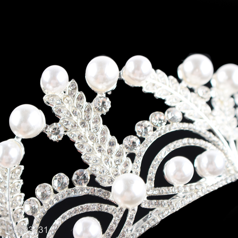 Hot items women hair accessories wedding bridal pearl crown for sale