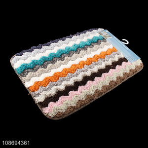 New product wave pattern anti-slip water absorbent bathroom <em>rug</em> mat