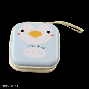 Hot selling kawaii cartoon tinplate <em>coin</em> <em>purse</em> zipper <em>coin</em> pouch