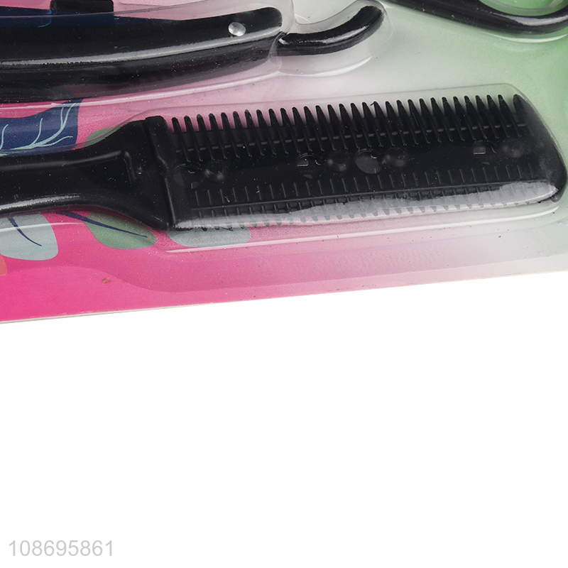 Yiwu factory 4pcs professional hair comb hair scissor set for sale