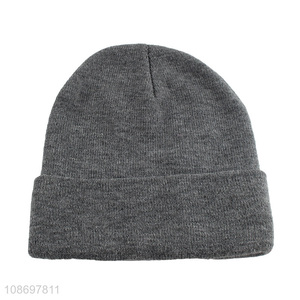 China factory grey fashion winter beanies <em>hat</em> <em>knit</em> <em>hat</em> for outdoor