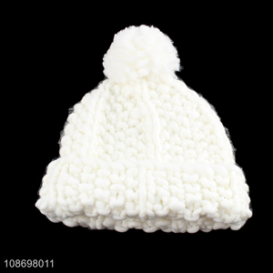 Top quality white <em>winter</em> <em>warm</em> outdoor women beanies <em>hat</em> knitted <em>hat</em> wholesale