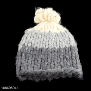 Hot selling outdoor thickened adult knitted hat beanies hat for winter