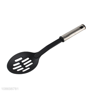 Top sale nylon kitchen utensils long handle slotted spoon wholesale