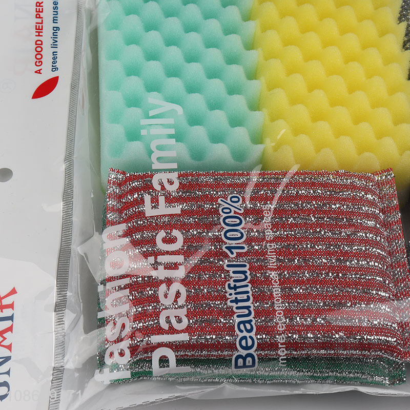 Factory supply dishwashing cleaning sponge scouring pad cleaning ball set