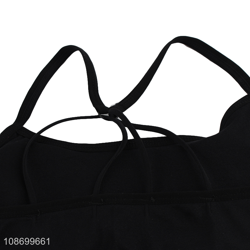 Hot product cross back fitness yoga bras with removable pads