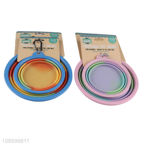 China products silicone portable folding <em>pet</em> <em>bowl</em> <em>pet</em> supplies for sale
