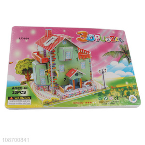 Online wholesale 33 pieces 3D <em>beach</em> villa jigsaw puzzle for kids