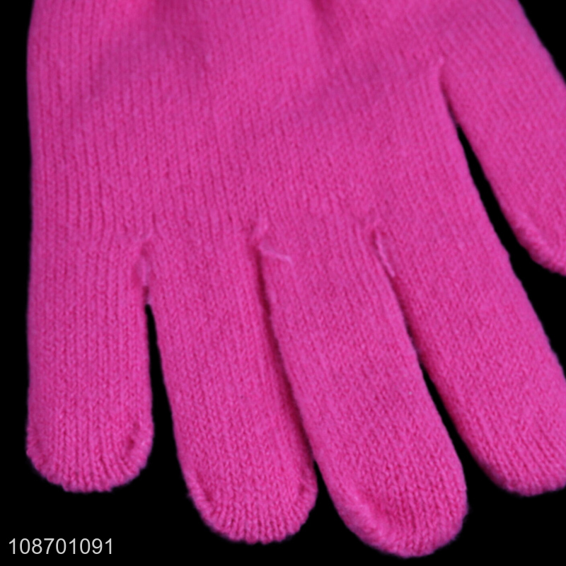 Top quality full fingered gloves women winter knitted gloves for sale