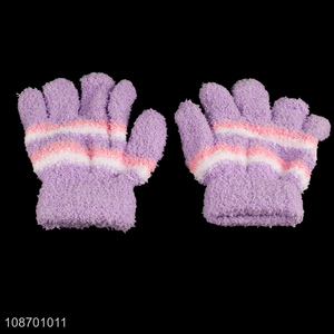 Yiwu factory <em>winter</em> warm five-finger plush <em>gloves</em> coldproof <em>gloves</em>