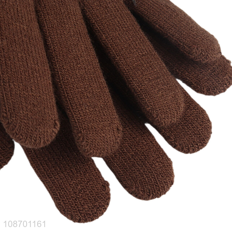 Hot items winter warm knitted gloves polyester thickened gloves wholesale