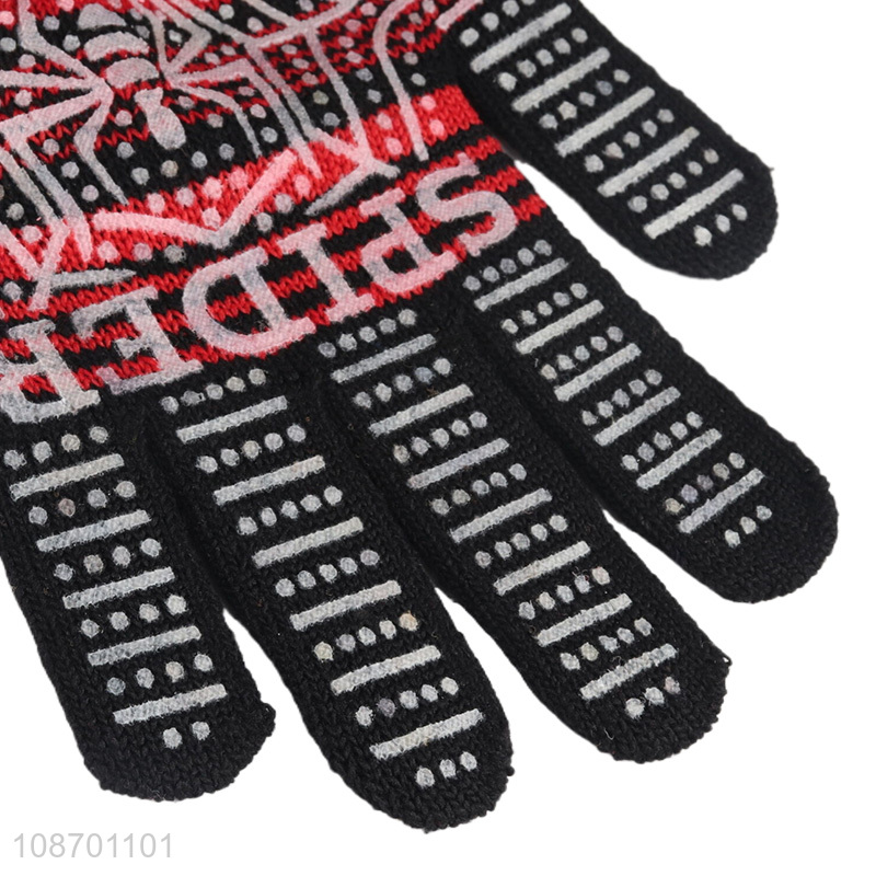 Low price boys cool spider winter knitted gloves warm thickened gloves