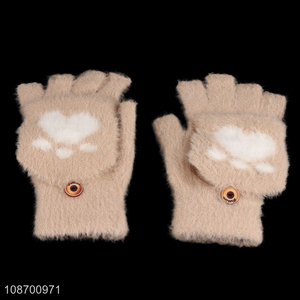 Good quality girls half finger <em>winter</em> thickened <em>gloves</em> for outdoor