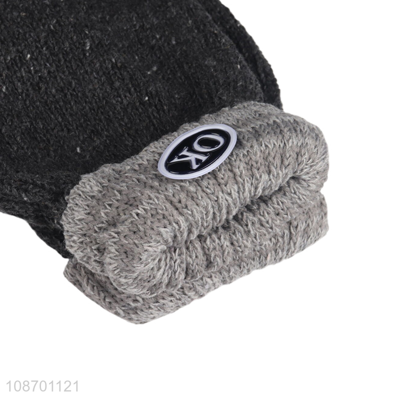 Hot selling wniter warm knitted gloves outdoor windproof gloves wholesale