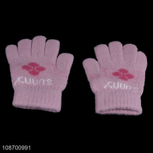 Yiwu market children <em>winter</em> thickened polyester <em>gloves</em> warm <em>gloves</em> for sale