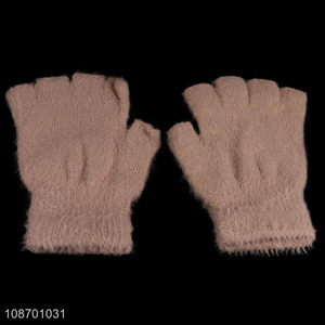 Top selling fashion half-finger <em>winter</em> warm <em>gloves</em> polyester <em>gloves</em> wholesale