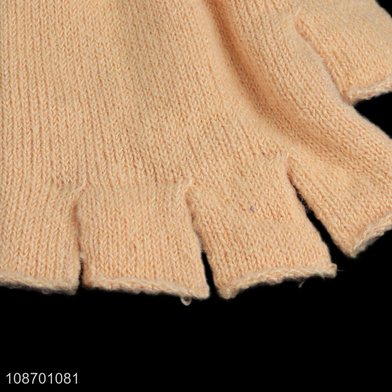 Best selling winter warm thickened half-finger gloves polyester gloves wholesale