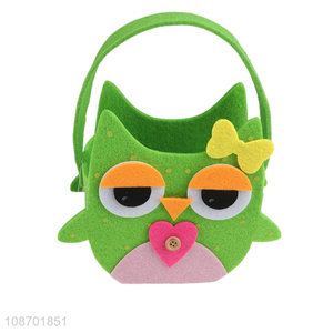 Online wholesale Easter non-woven basket owl shape candy bag gift bag