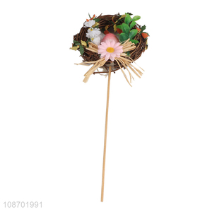 Wholesale handmade Easter bird nest vine nest with stick for decor