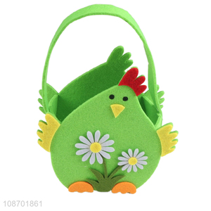 Good quality Easter non-woven basket cock shape candy bag gift pouch