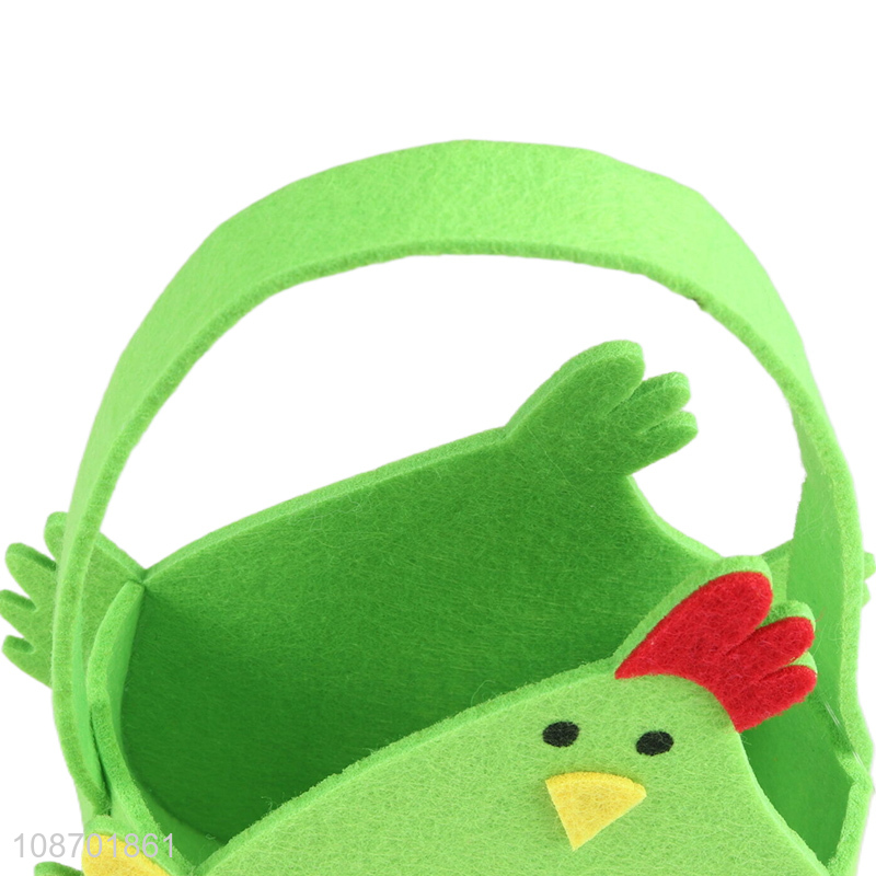 Good quality Easter non-woven basket cock shape candy bag gift pouch
