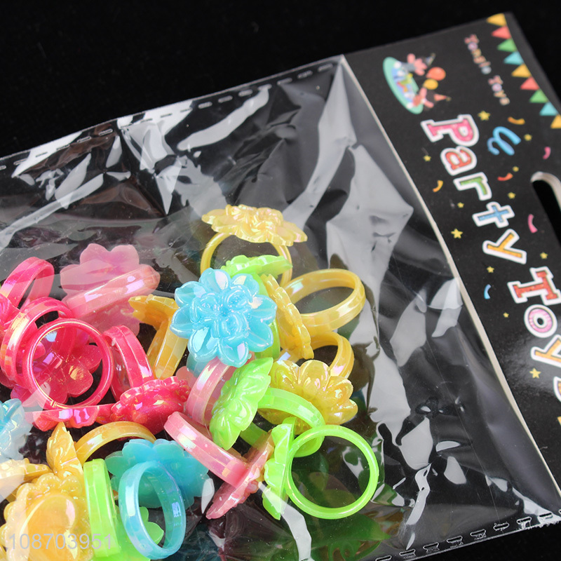 Top selling plastic flower jewelry ring for party supplies