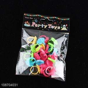 Factory supply plastic multicolor flower ring toys for jewelry