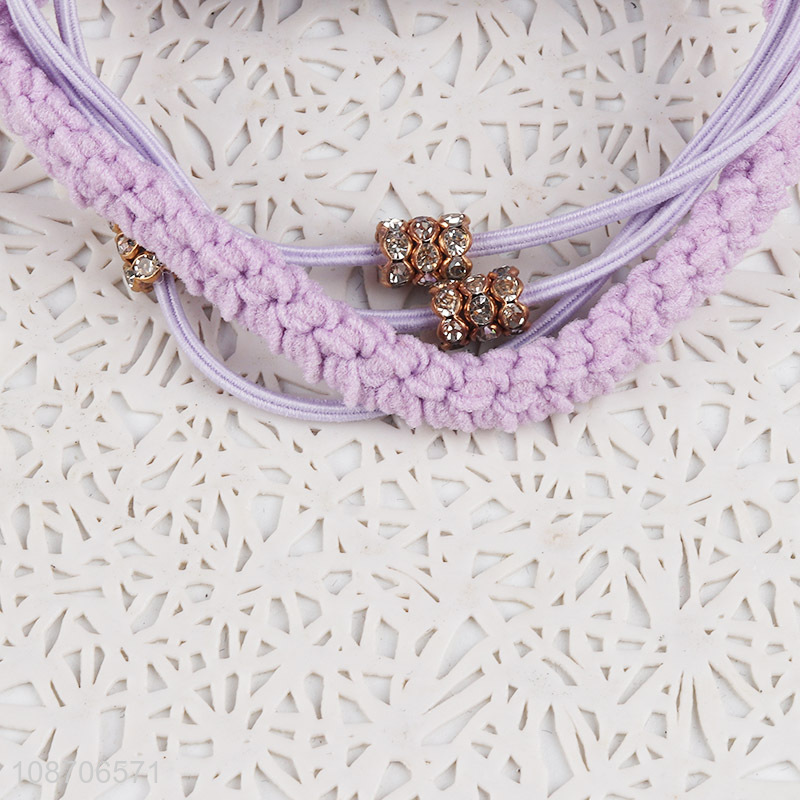 Good price elastic girls headdress hair rope fashion hair ring set for sale