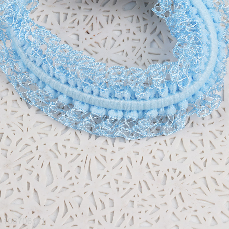 Factory wholesale lace colored beading threaded hair scrunchie for girls