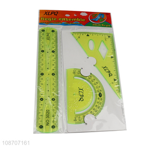 High quality 3pcs flexible ruler set measuring tools for kids students