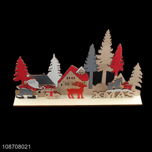 New arrival wooden christmas ornaments for desktop <em>decoration</em>