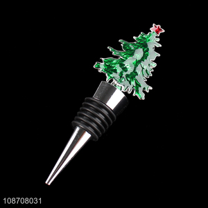 Factory supply xmas tree shape red wine bottle stopper for sale
