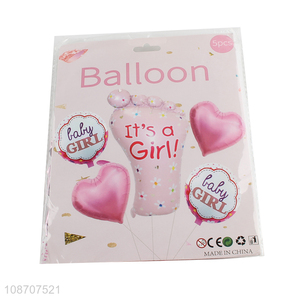 Top quality girls baby shower foil <em>balloon</em> set for party decoration