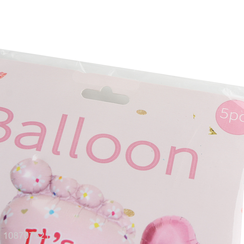 Top quality girls baby shower foil balloon set for party decoration