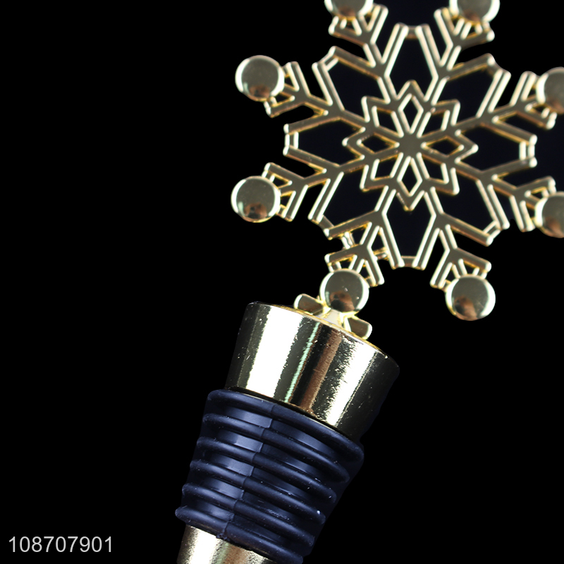 Wholesale from china snowflake red wine bottle stopper for gifts