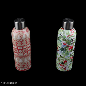 Hot selling printed stainless steel vacuum insulated water bottle drinking bottle