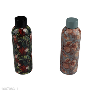 New arrival flower printed stainless steel insulated water bottle for sale