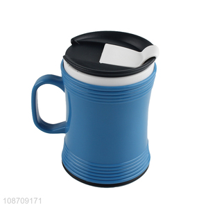 High quality double walled plastic drinking cup with leakproof lid