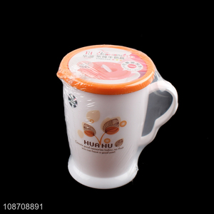 Wholesale microwave safe plastic drinking cup milk cup with lid & handle