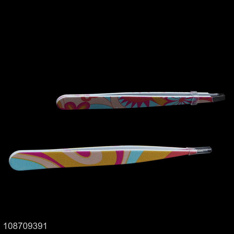 Popular product 4pcs floral print stainless steel eyebrow tweezers set