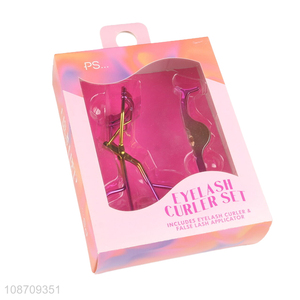 Hot selling stainless steel eyelash curler and <em>eyebrow</em> <em>tweezer</em> set