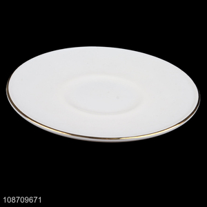 Latest products white gold-plated lace <em>plate</em> tableware dish for home restaurant