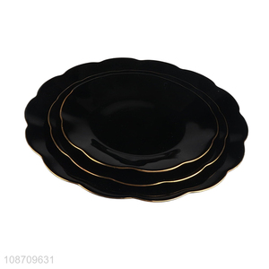 Good selling gold-plated lace tray tableware <em>plate</em> for home restaurant