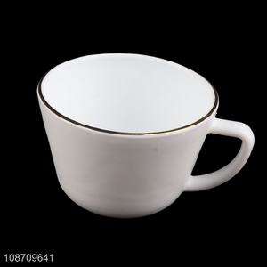 Hot selling white glass water cup coffee cup gilt lace cup wholesale