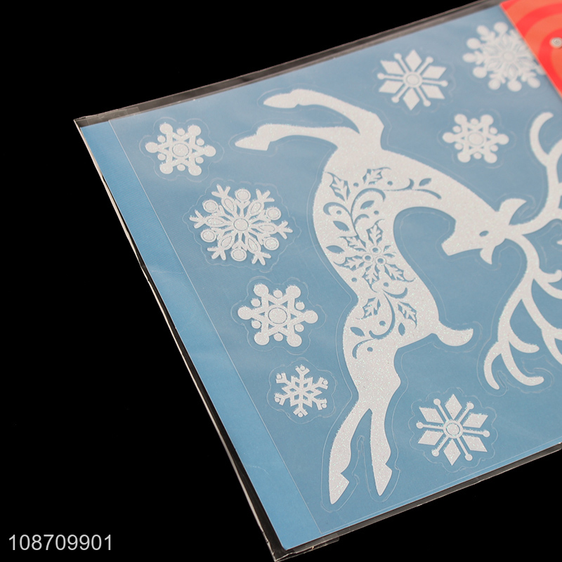 Hot selling reusable Christmas window decals Christmas reindeer window stickers