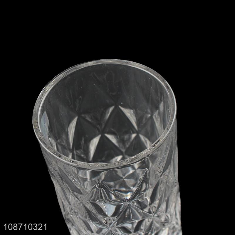 Factory supply 330ml embossed pattern wine glasses whiskey glasses