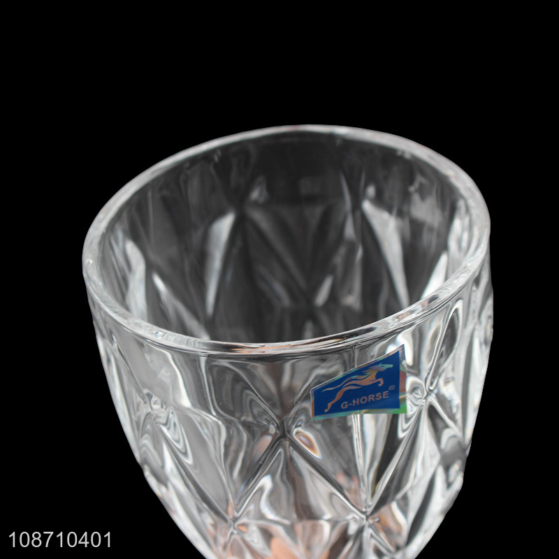 New products 320ml embossed pattern wine goblet cocktail glasses