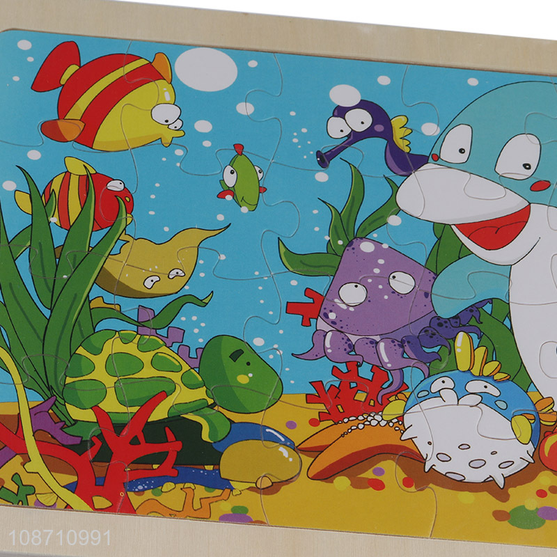 Best selling cartoon puzzle toys wooden jigsaw games for children