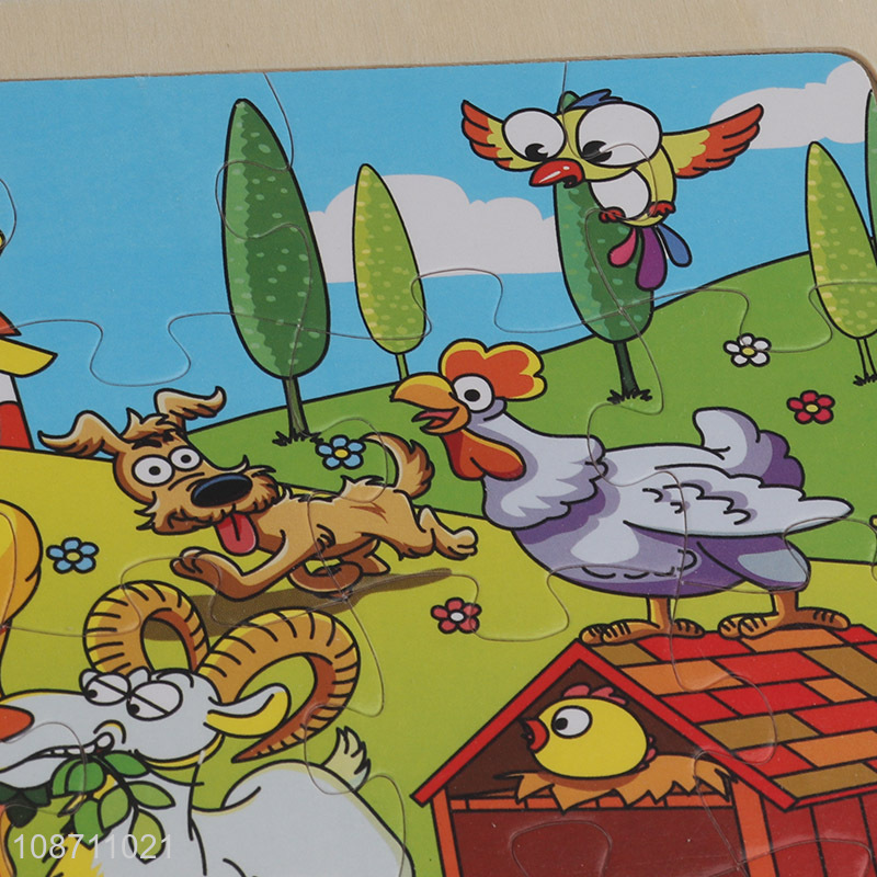 China factory cartoon wooden children puzzle games educational toys